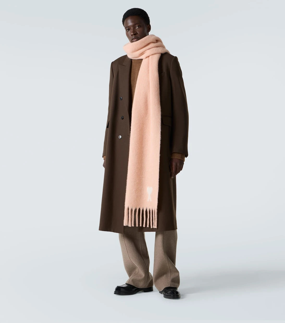 Ami Paris - Ami de Cœur alpaca and wool-blend scarf
