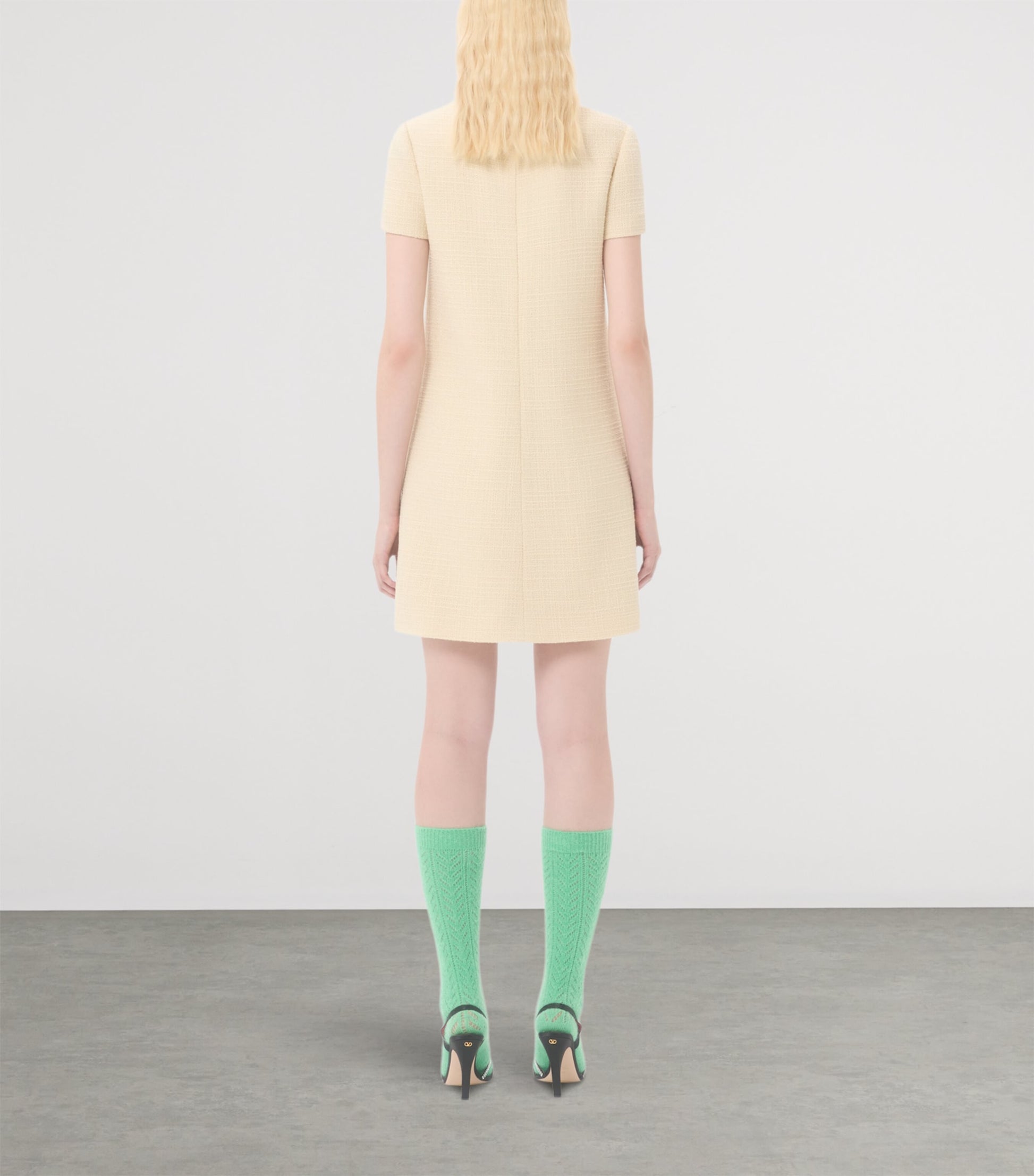 Valentino Beige Wool-Blend Mini Dress