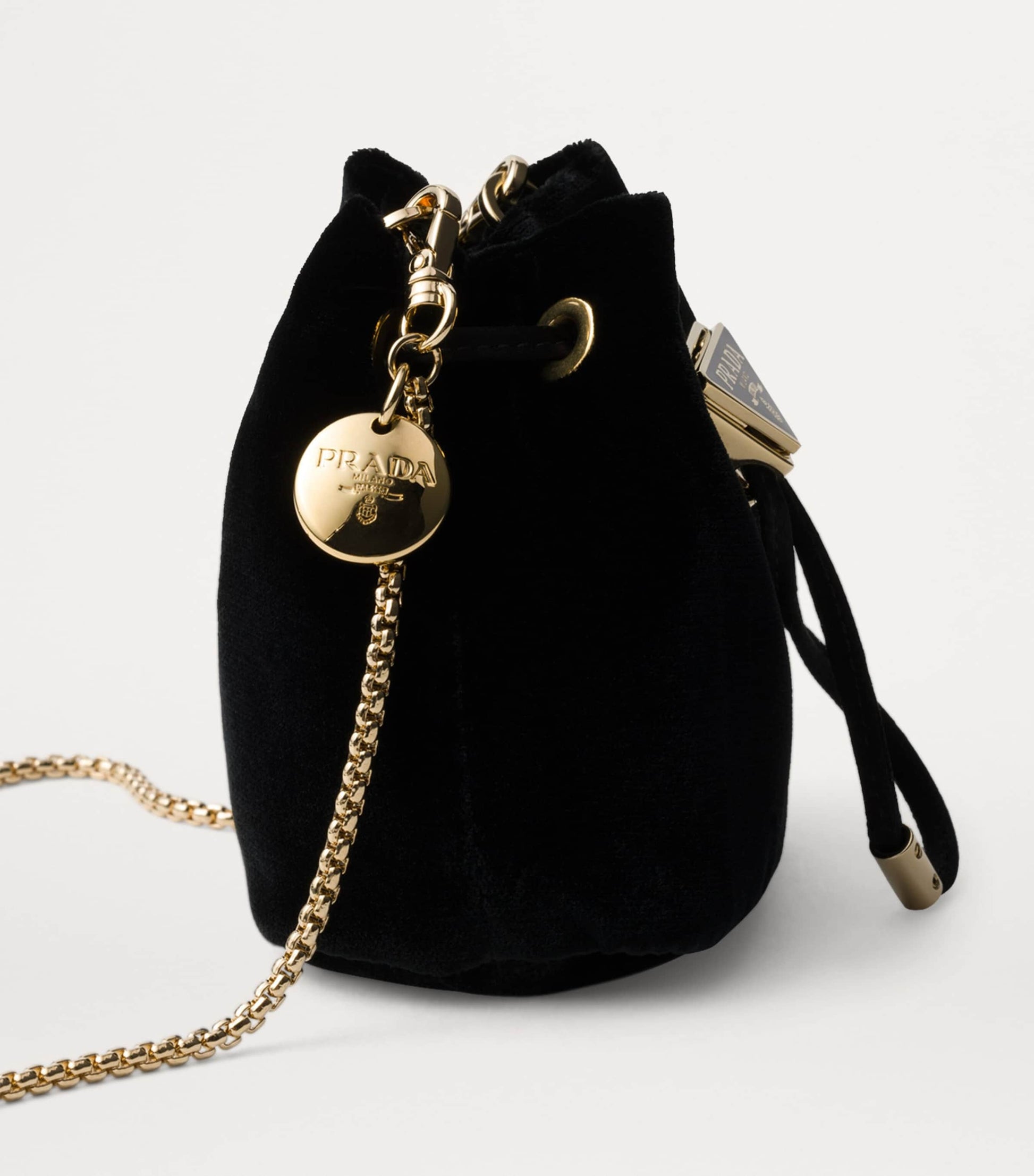 Prada Black Mini Velvet Triangle Pouch