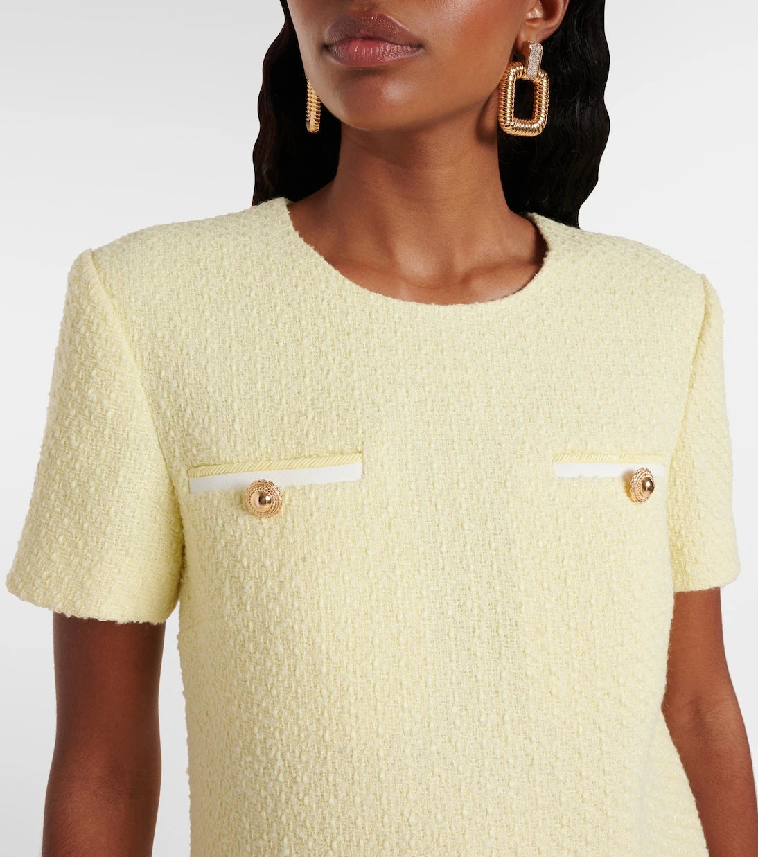 Self-Portrait - Belted bouclé minidress