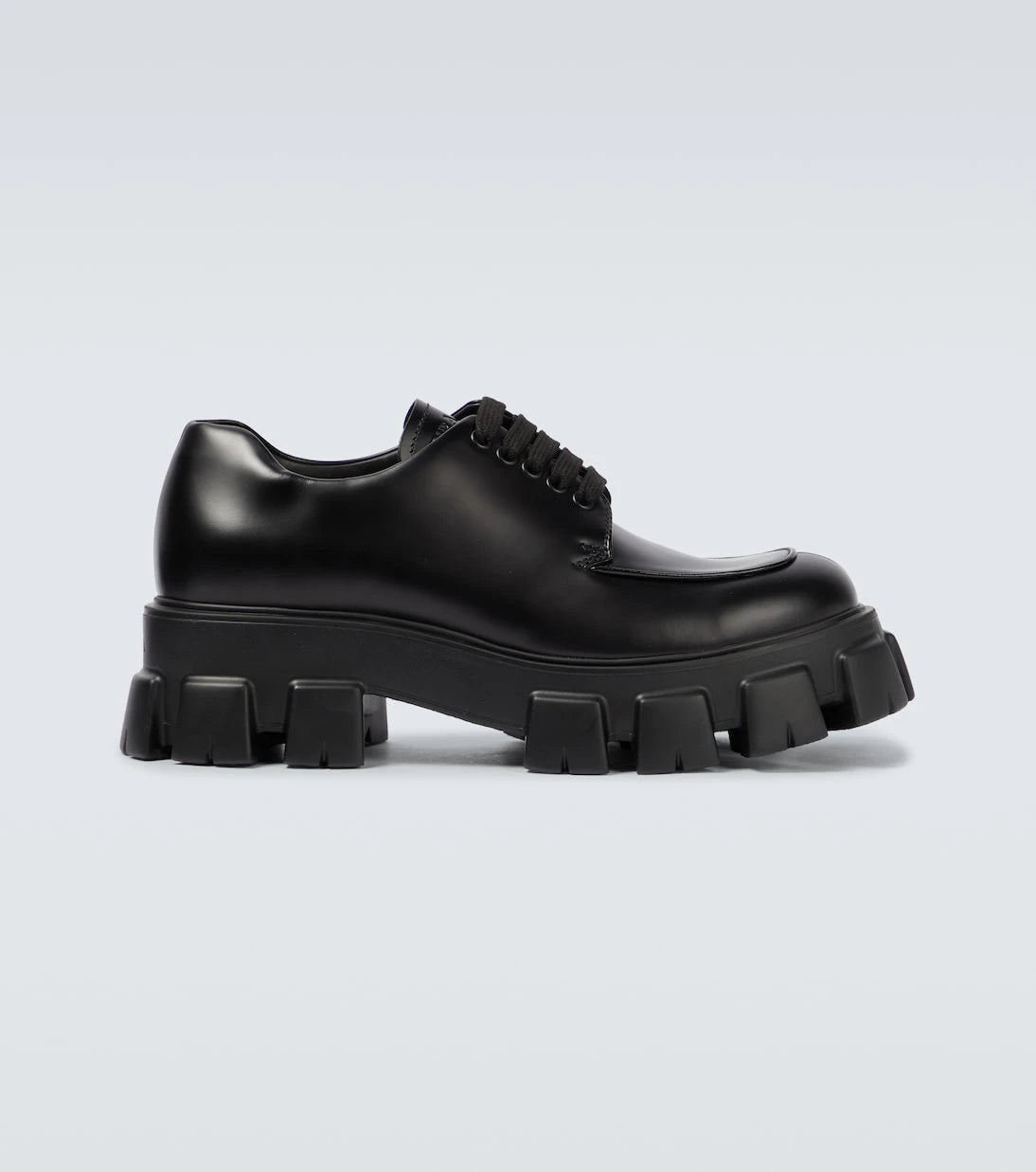 Prada - Monolith brushed leather derby shoes