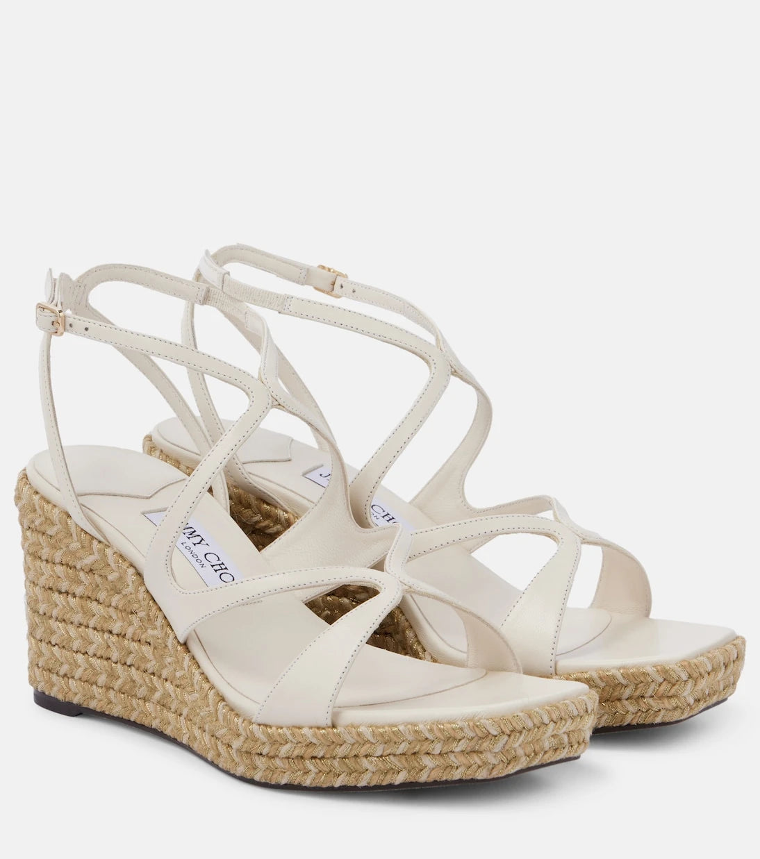 Jimmy Choo - حذاء إسبادريل أيمي 85 الوتدي من الجلد