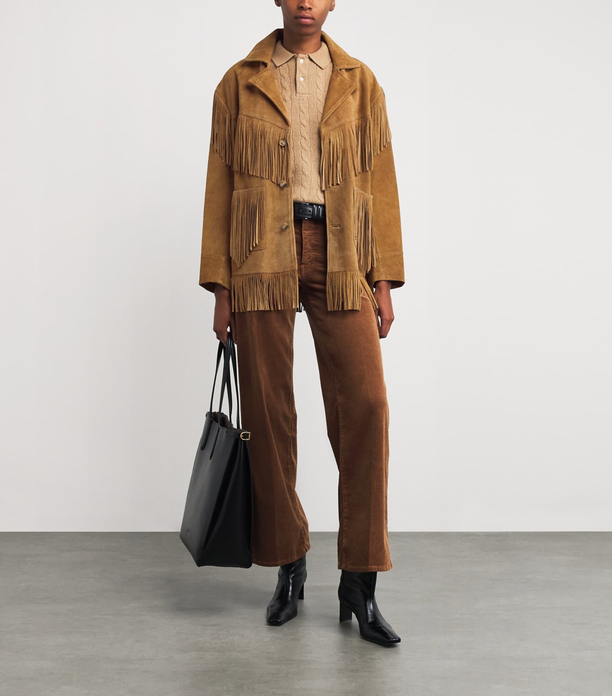 Brown Suede Fringed Jacket
