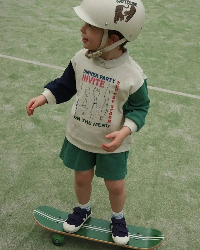Konges Sløjd SPOTTY LS POLO GOTS Çocuk Pamuklu Sweatshirt