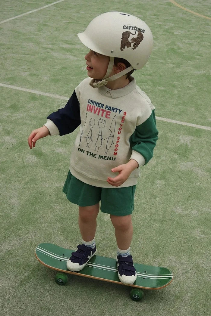 Konges Sløjd SPOTTY LS POLO GOTS Çocuk Pamuklu Sweatshirt