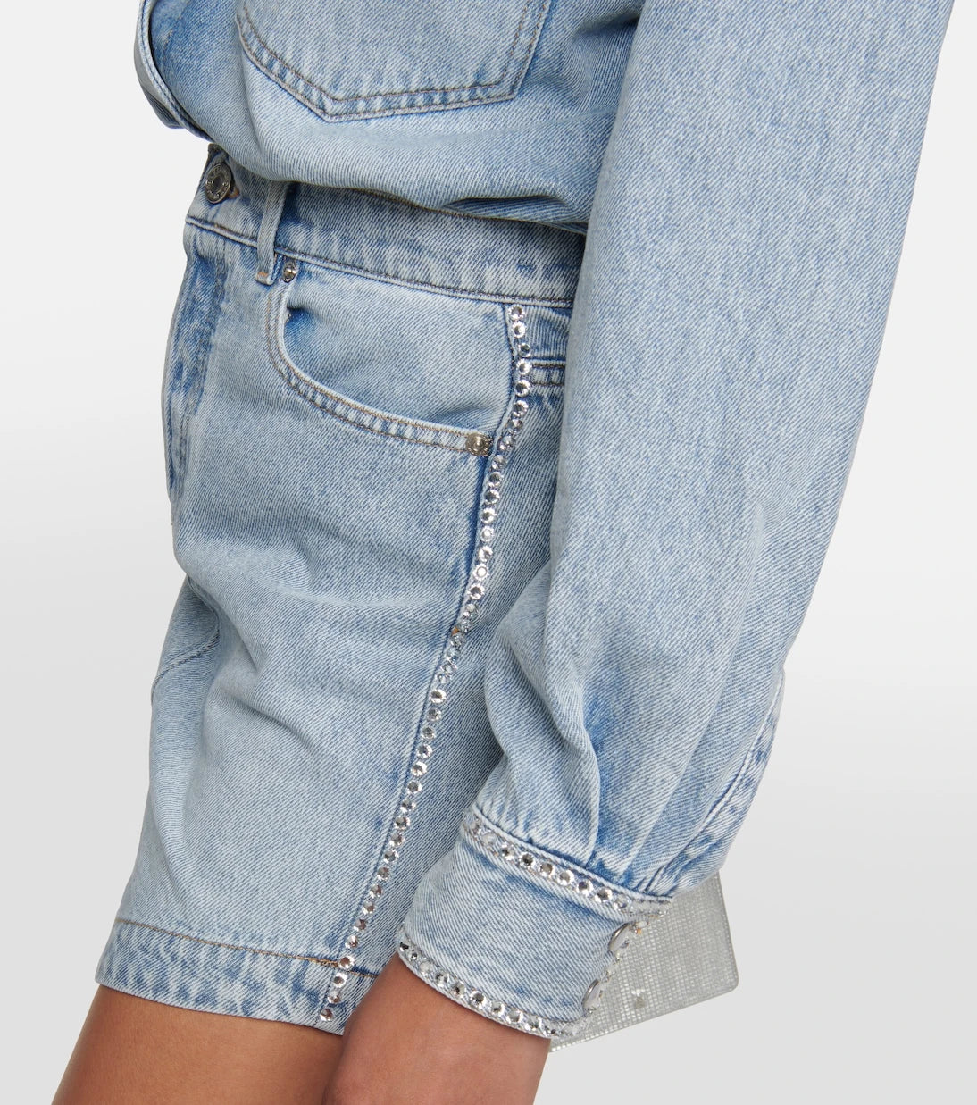 Alexandre Vauthier - İşlemeli denim mini etek