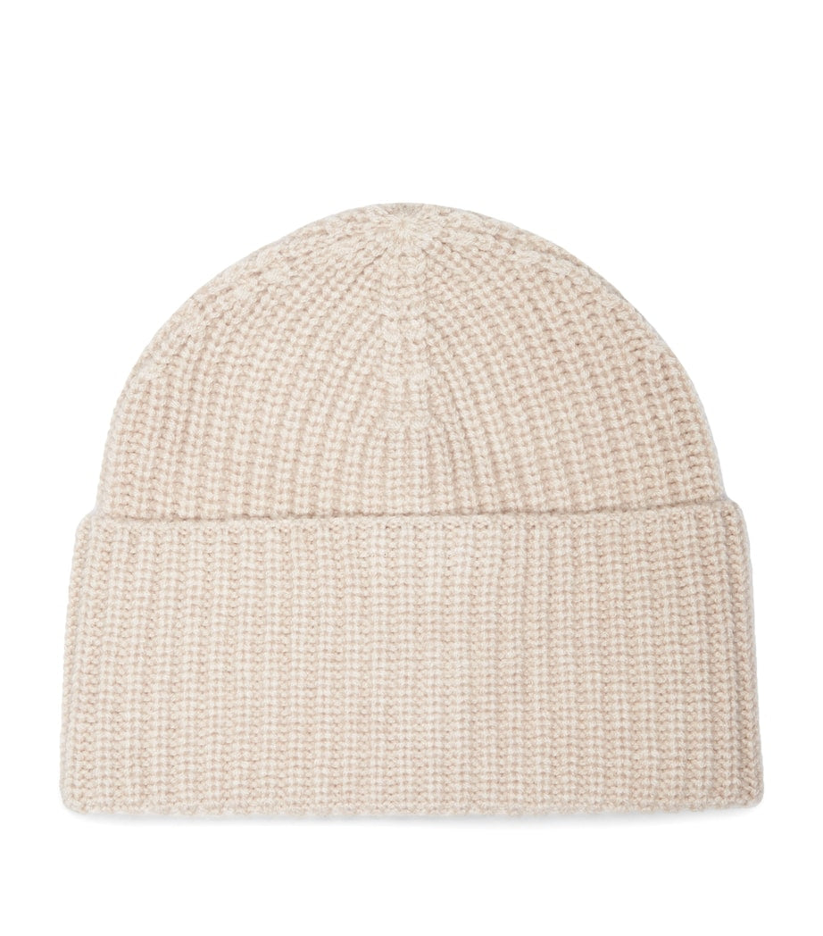 Cashmere Rib-Knit Beanie