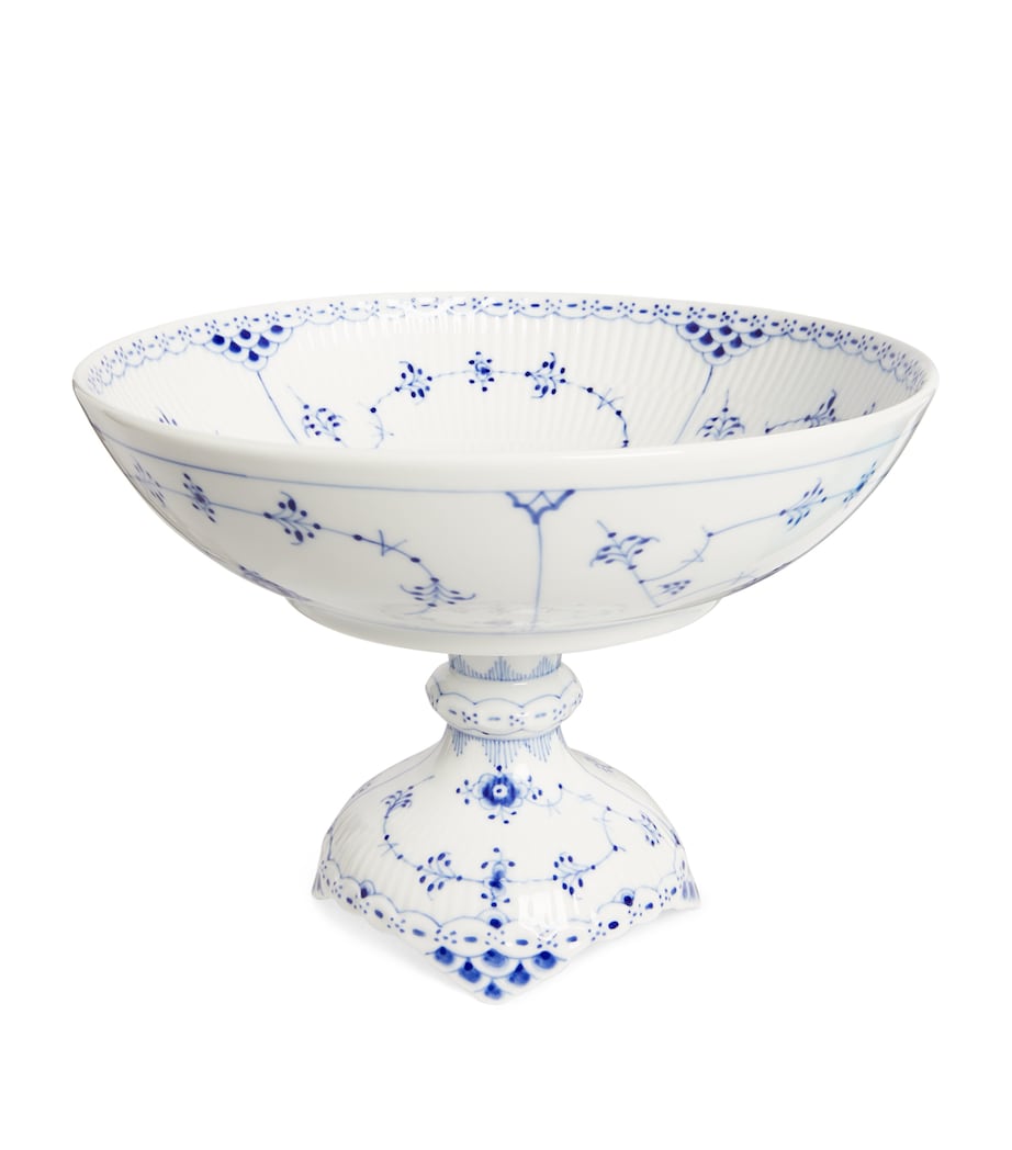 Royal Copenhagen Blue Fluted Half Lace Footed Bowl