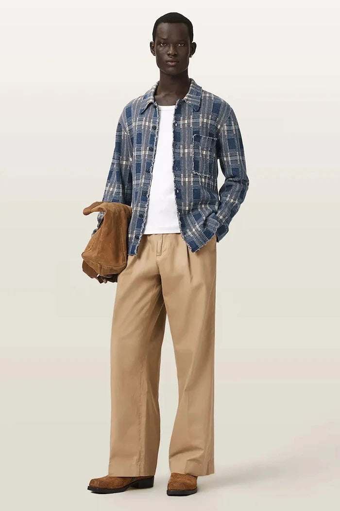 AllSaints жилетка мъжка с лен SOLMAR