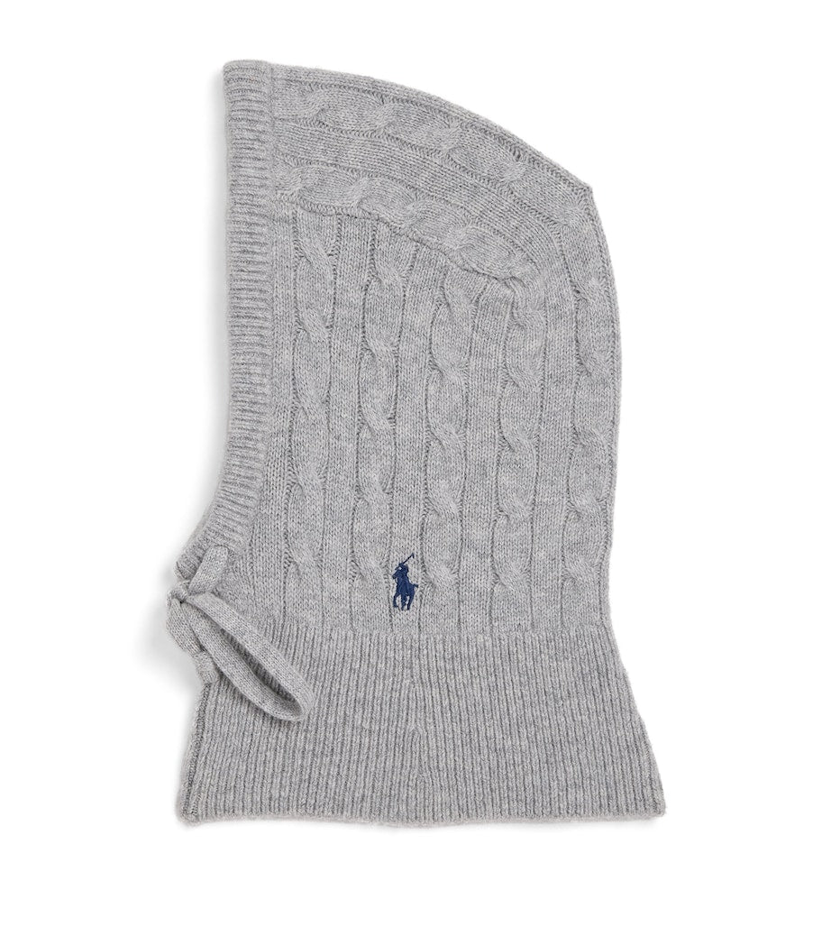 Wool-Cashmere Polo Pony Snood SOFT GREY HEATHER
