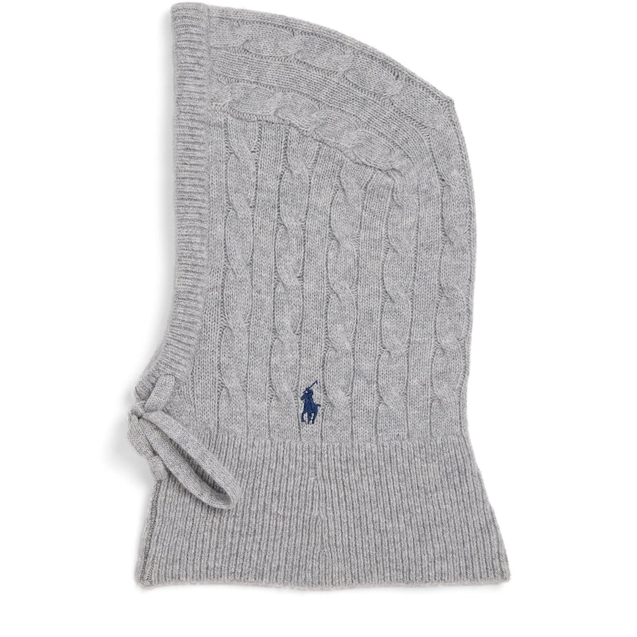 Wool-Cashmere Polo Pony Snood SOFT GREY HEATHER
