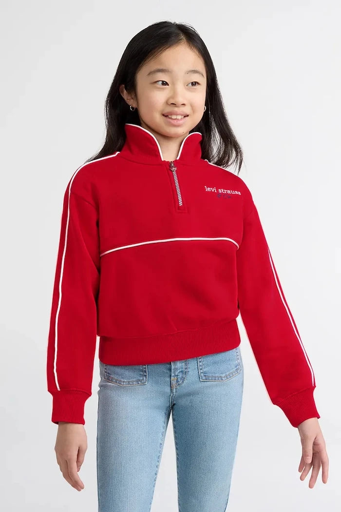 Levi's Çocuk Pamuklu MEET AND GREET HALF ZIP Sweatshirt