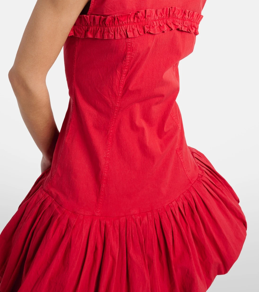 Ganni - Ruffled cotton-blend minidress