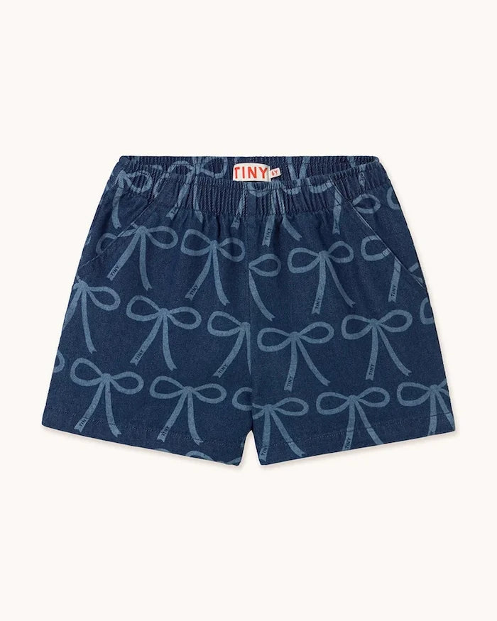 Детски къси панталони Tinycottons BOWS WOVEN SHORT