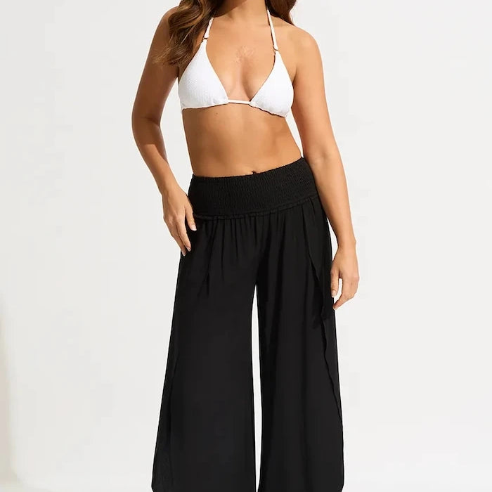 Seafolly Kadın Baggy Viskon Pantolon Shirred Waist Wrap