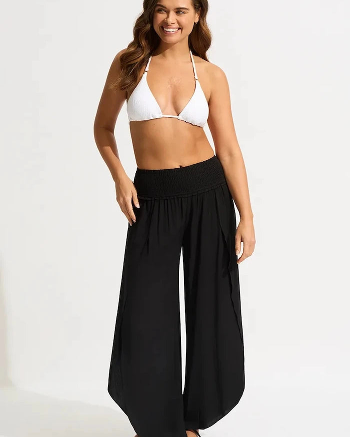 Seafolly Kadın Baggy Viskon Pantolon Shirred Waist Wrap