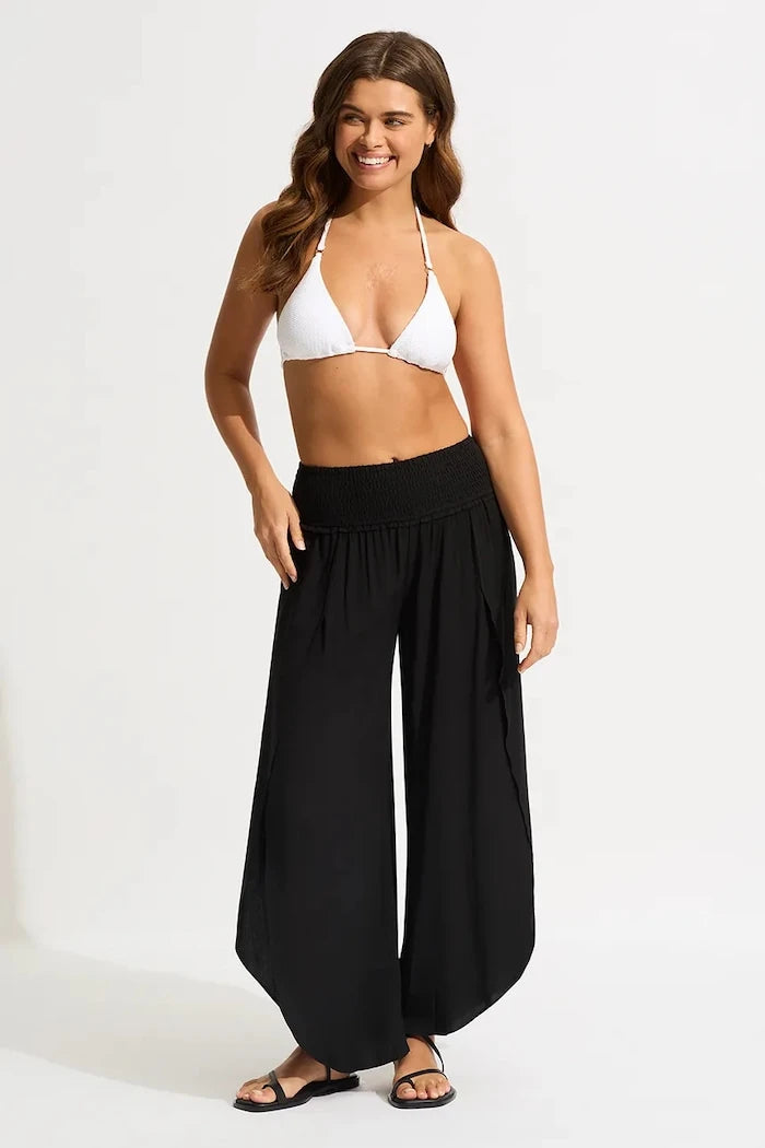 Seafolly Kadın Baggy Viskon Pantolon Shirred Waist Wrap