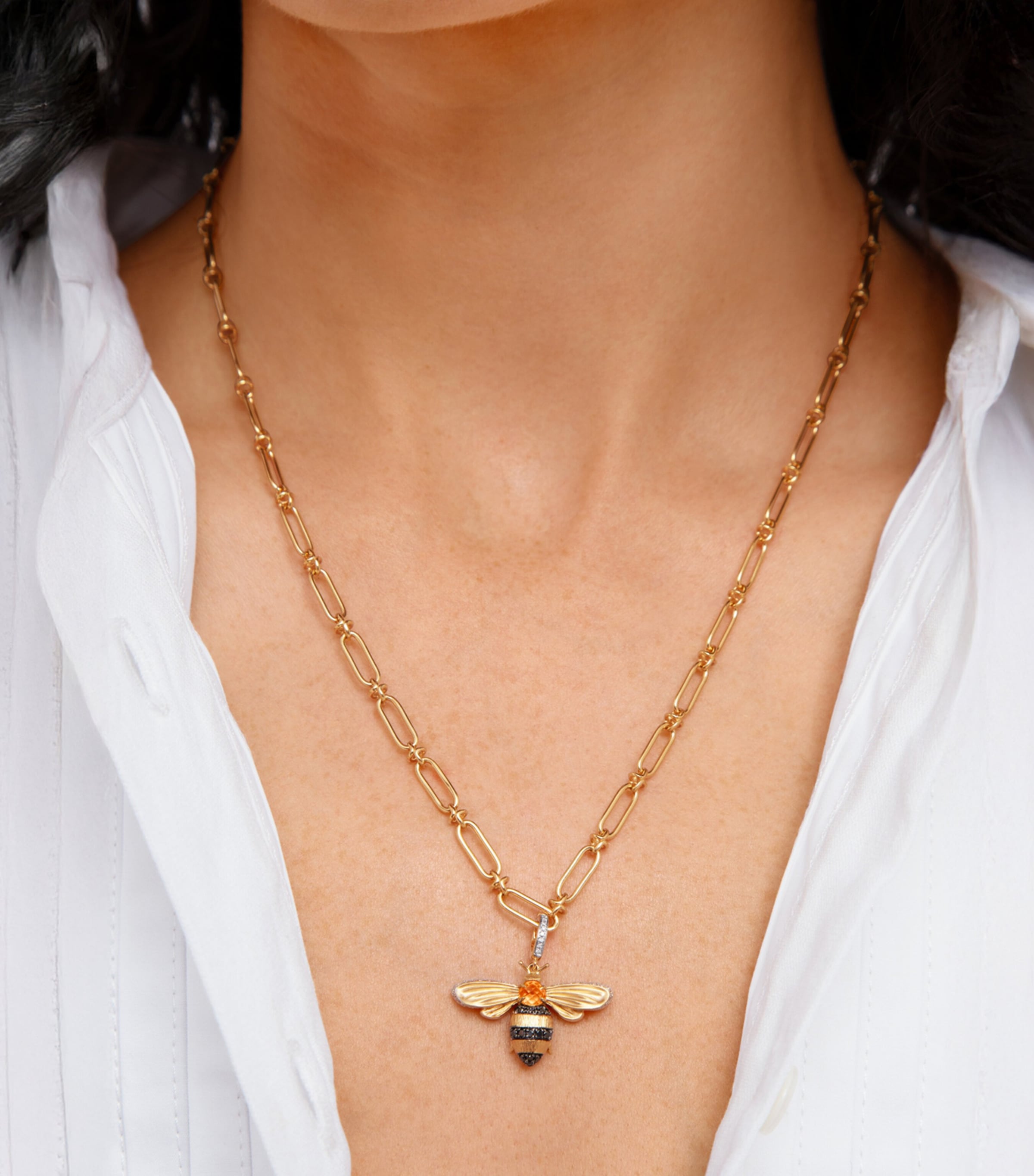 Yellow Gold, Citrine and Diamond Mythology Bee Charm