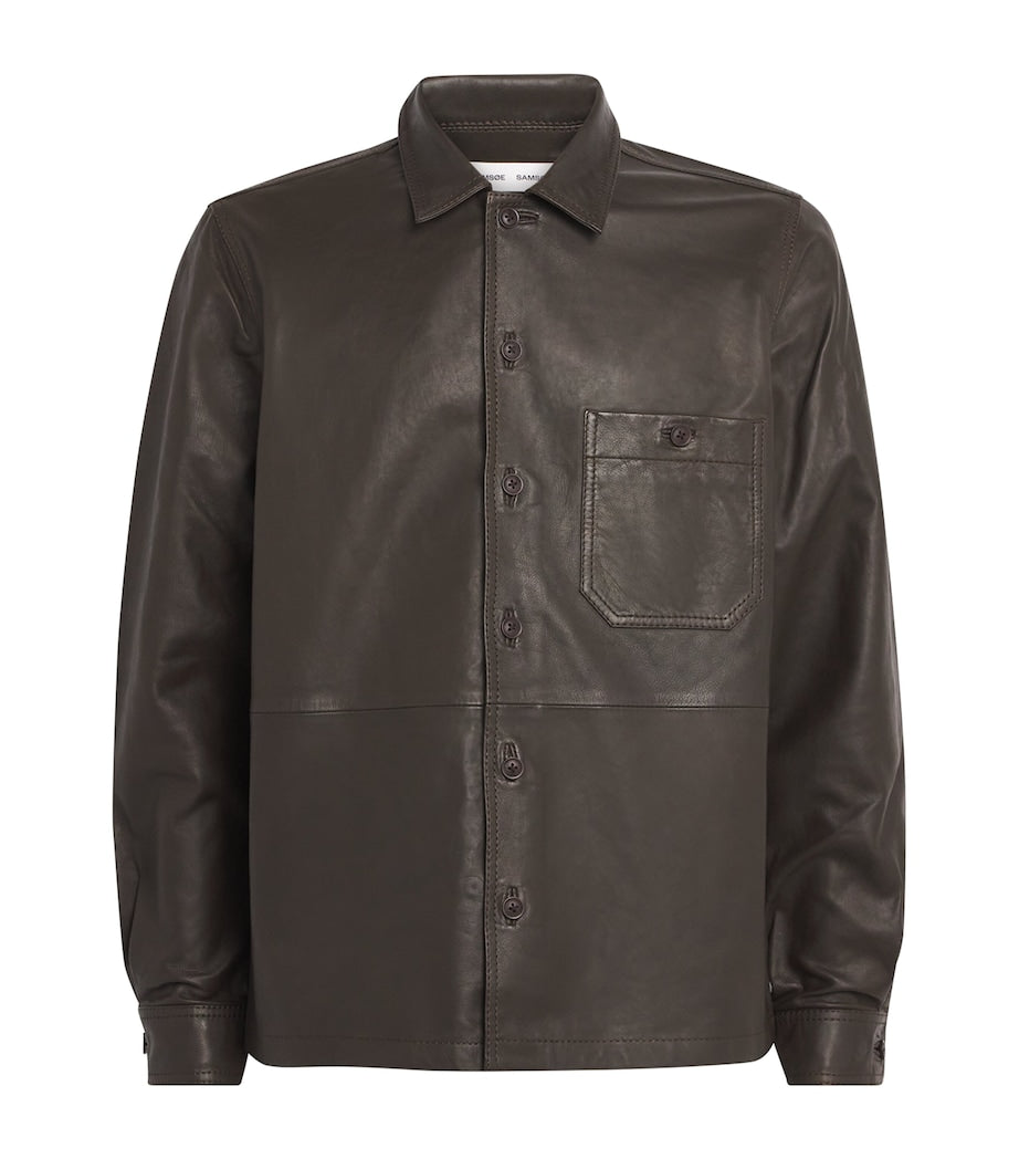 Leather Saruffo Overshirt TURKISH COFFEE