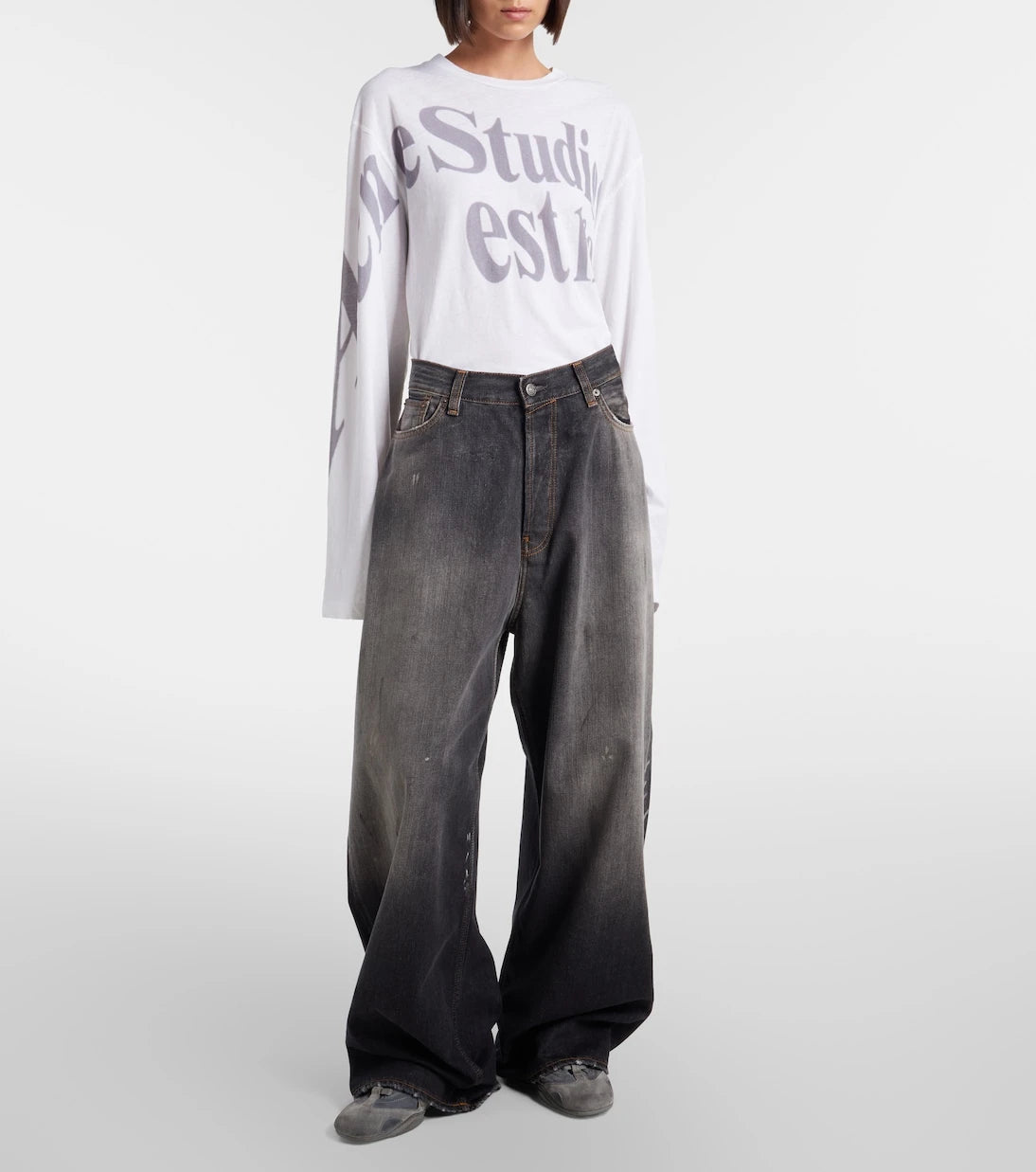 Acne Studios - 2023 distressed wide-leg jeans