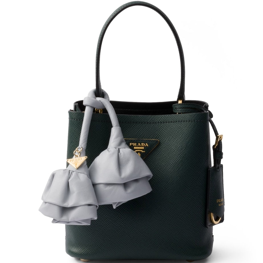 Prada Green Mini Saffiano Leather Panier Top-Handle Bag