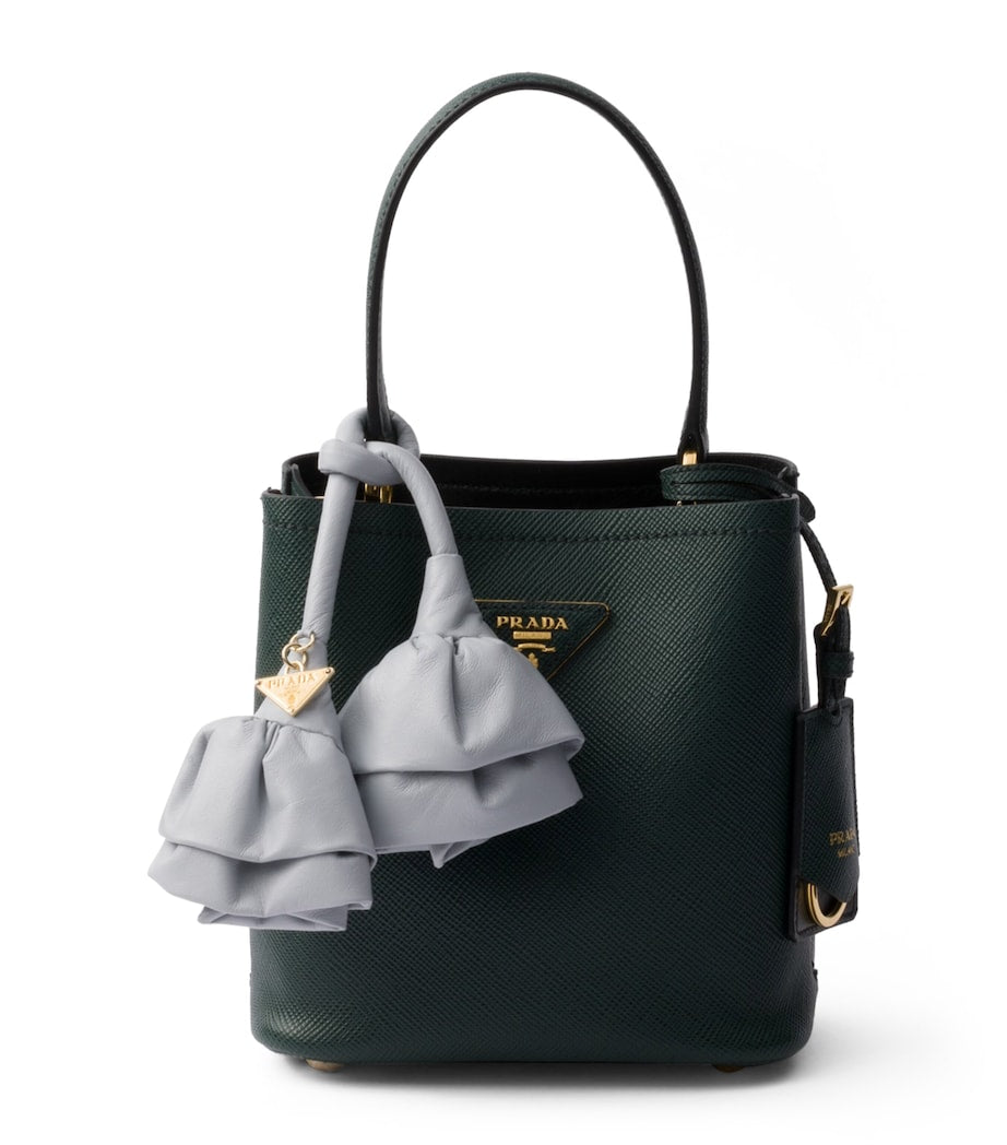 Prada Green Mini Saffiano Leather Panier Top-Handle Bag