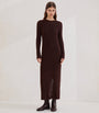 Brunello Cucinelli Brown Cable-Knit Maxi Dress