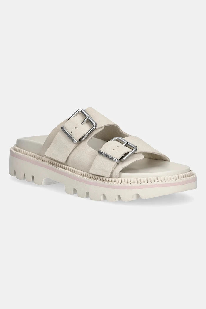 Tommy Jeans DOUBLE STRAP SANDAL SUEDE Süet Terlik
