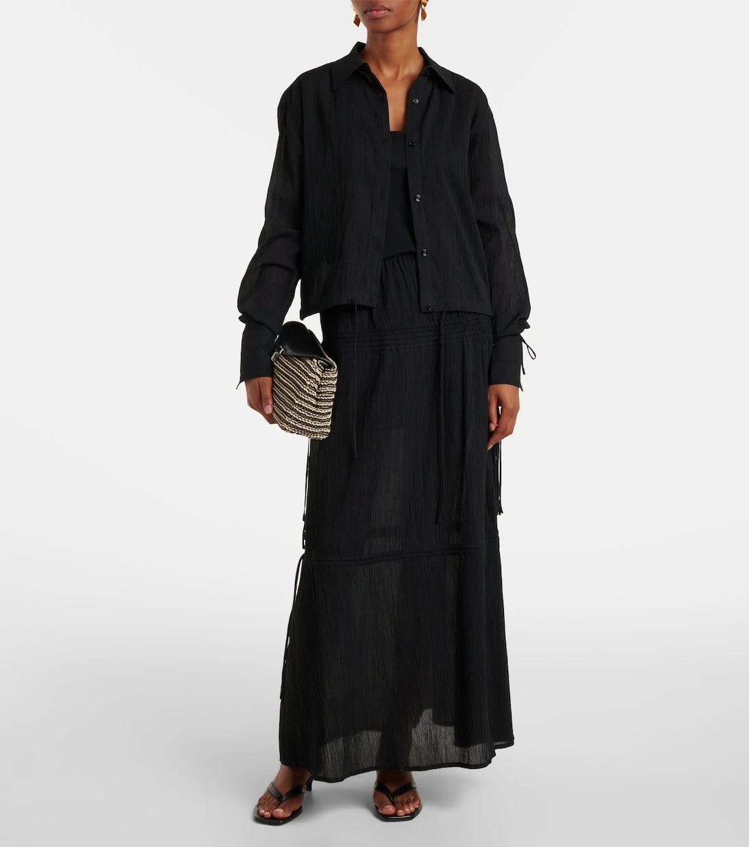 Toteme - Cropped cotton shirt