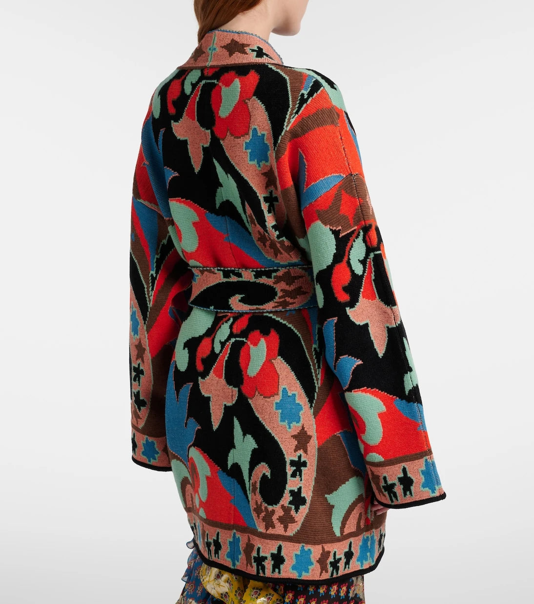 Etro - Jacquard wool-blend wrap cardigan