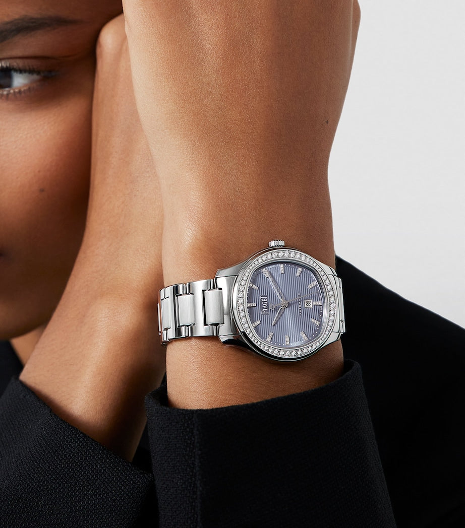 Stainless Steel and Diamond Polo Date Watch 36mm