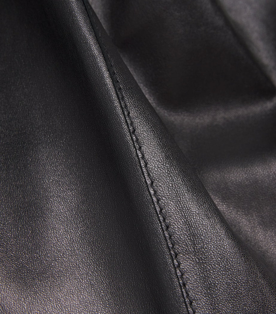 Black Lambskin Sullivan Straight Trousers