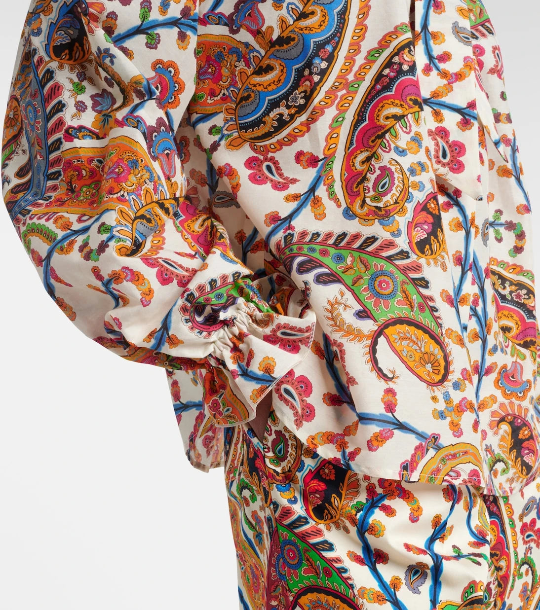 Etro - Printed cotton and silk blouse