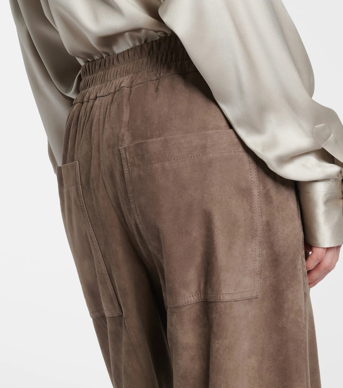 Brunello Cucinelli - Suede wide-leg pants