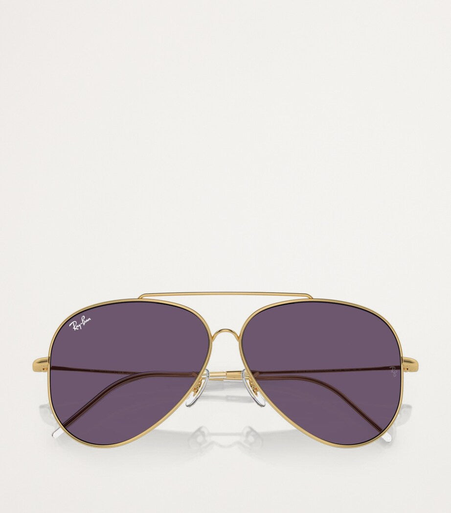 Gold RBR0101S Aviator Reverse Sunglasses