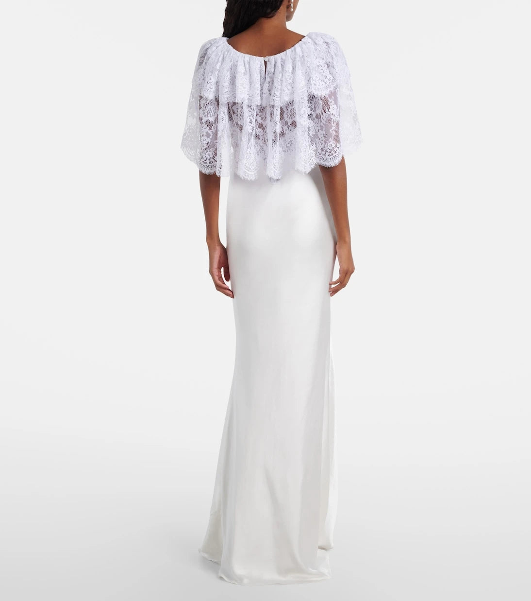 Self-Portrait - Lace-trimmed satin gown