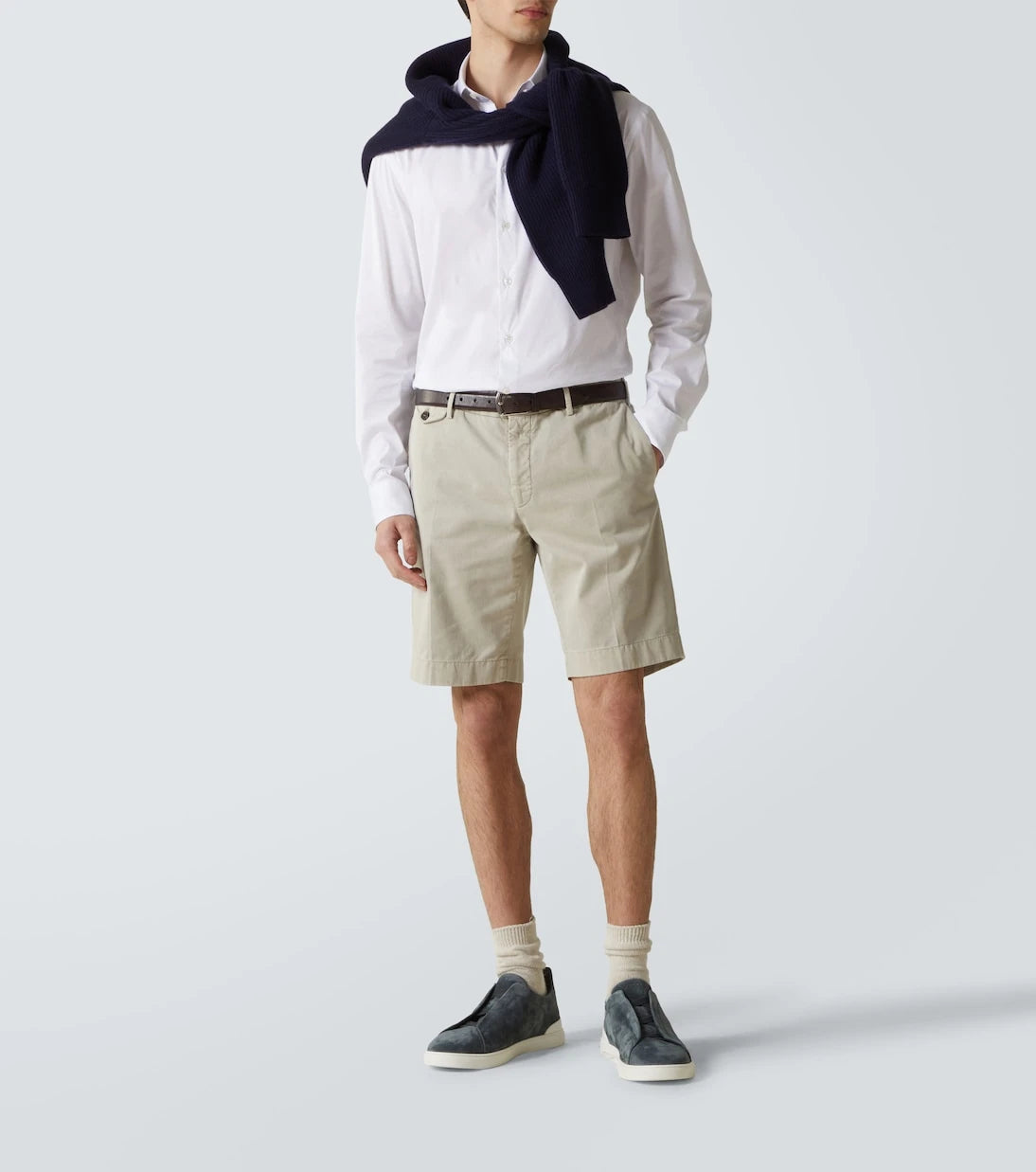 Zegna - حذاء رياضي ثلاثي الغرز من الشمواه سهل الارتداء