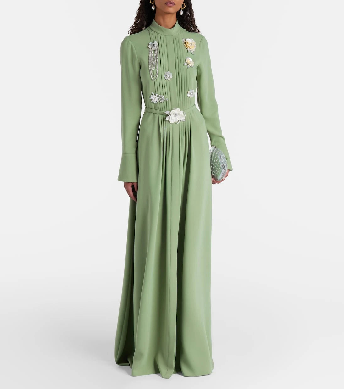 Oscar de la Renta - فستان سهرة من الكريب جورجيت الحريري المطرز