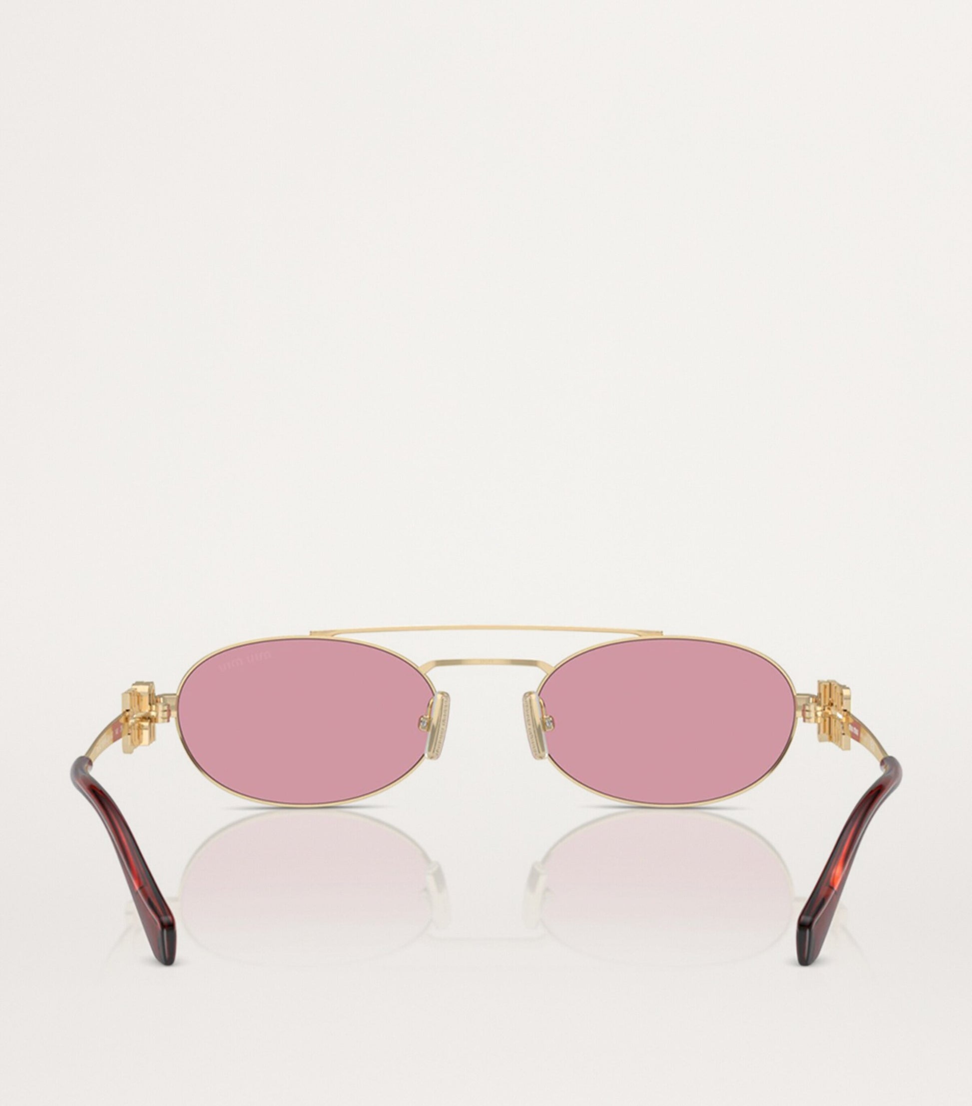 Gold Metal Oval Sunglasses