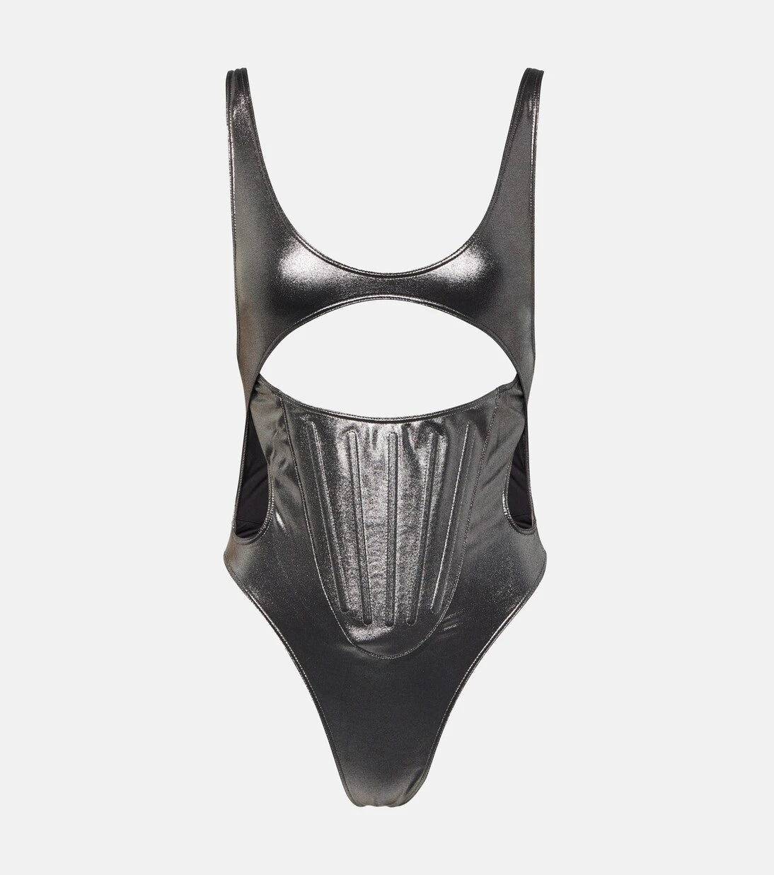 Mugler - Cutout metallic swimsuit