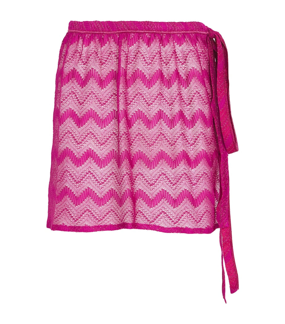 Missoni Burgundy Wrap Cover-Up Mini Skirt
