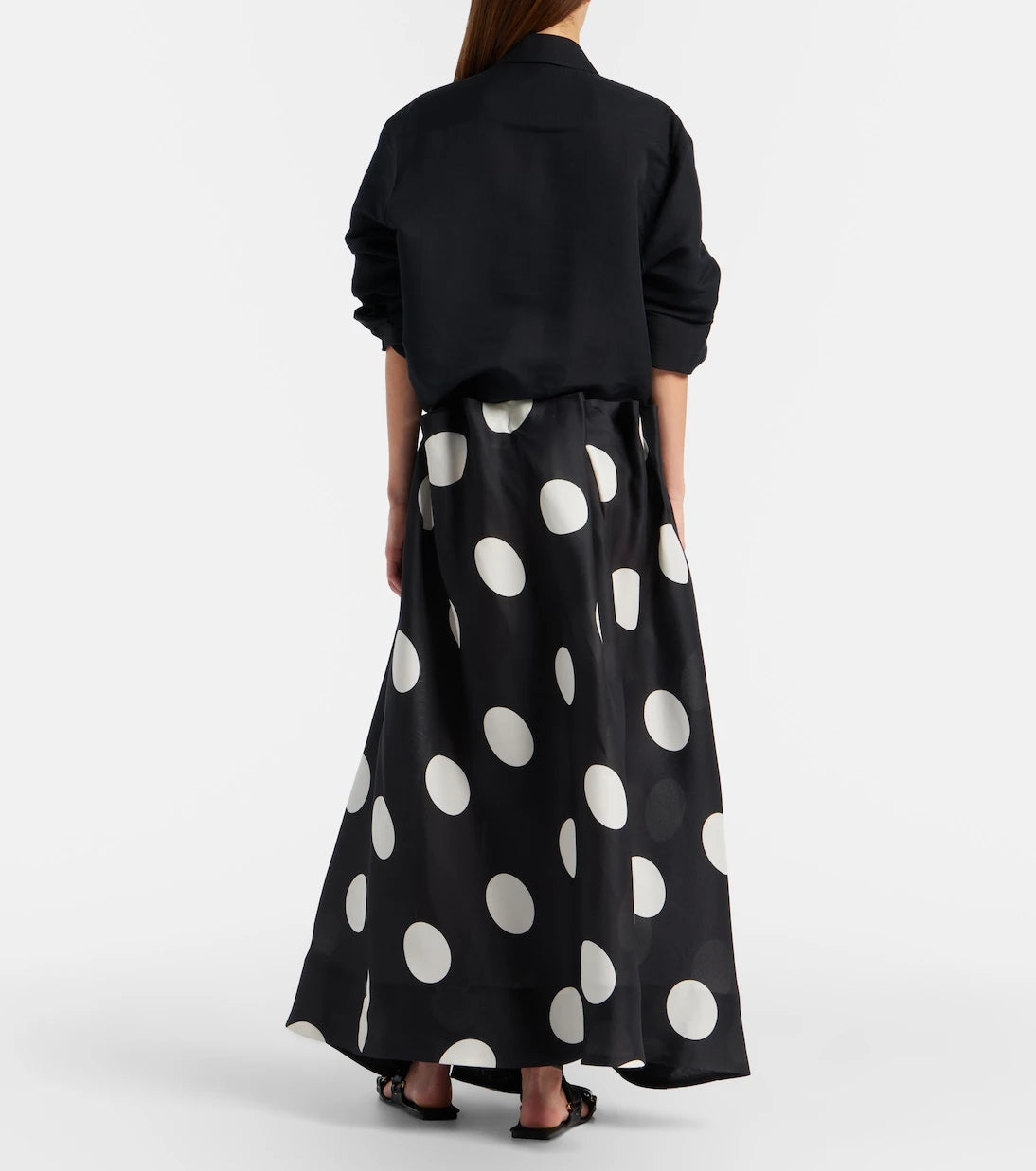 Khaite - Riley polka-dot silk maxi skirt