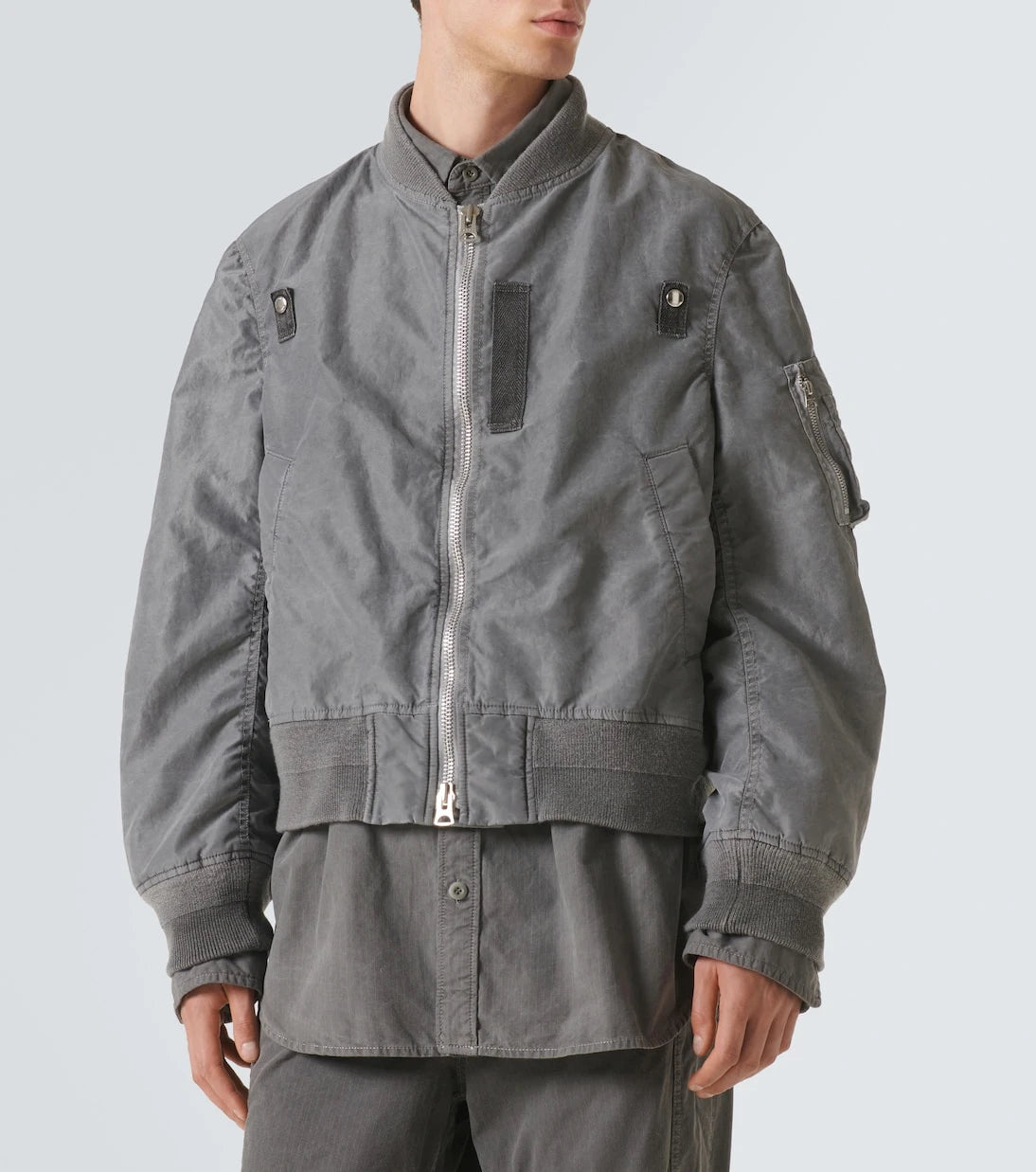 Sacai - Ripstop-trimmed twill bomber jacket