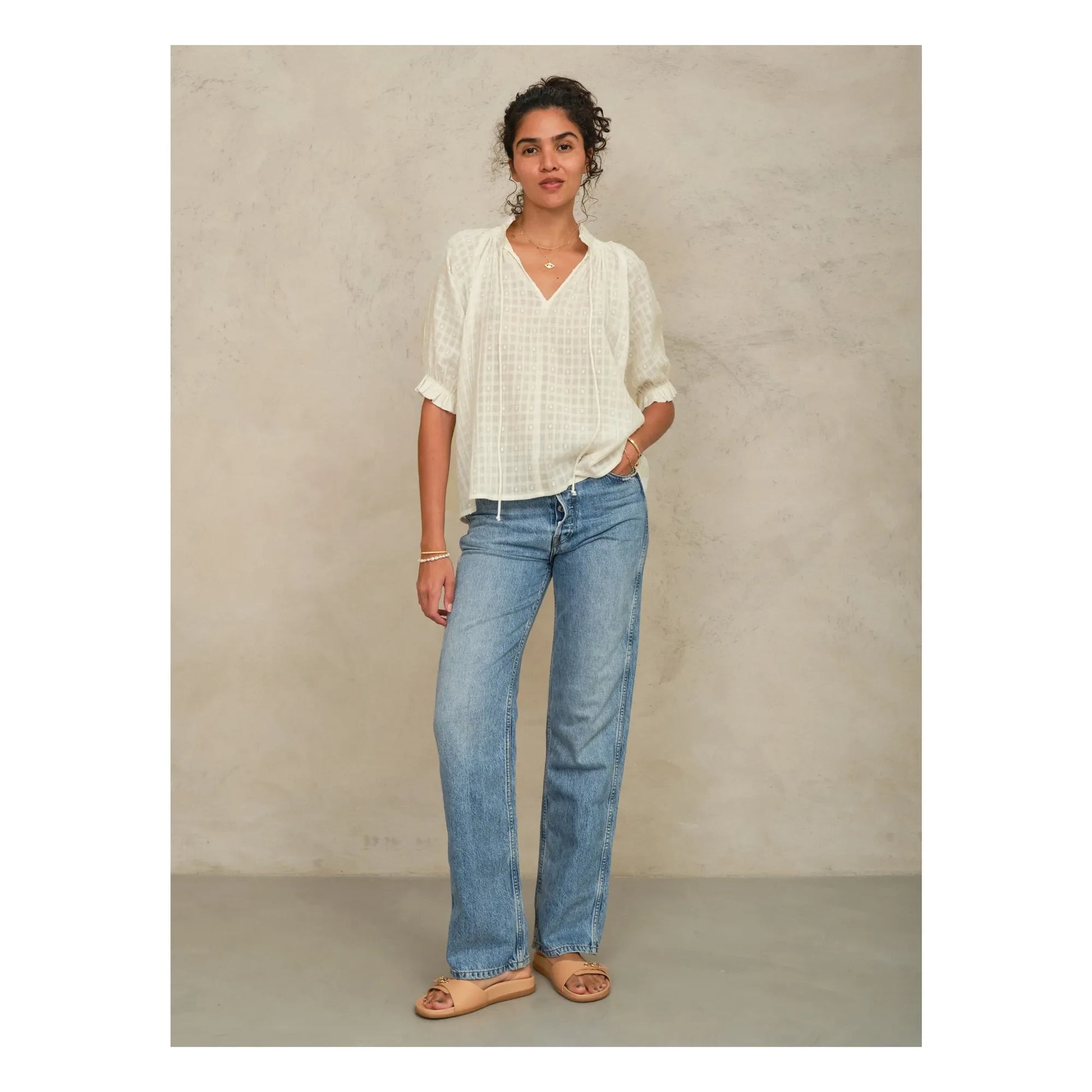 M.A.B.E. - Etta Cotton blouse | Ecru