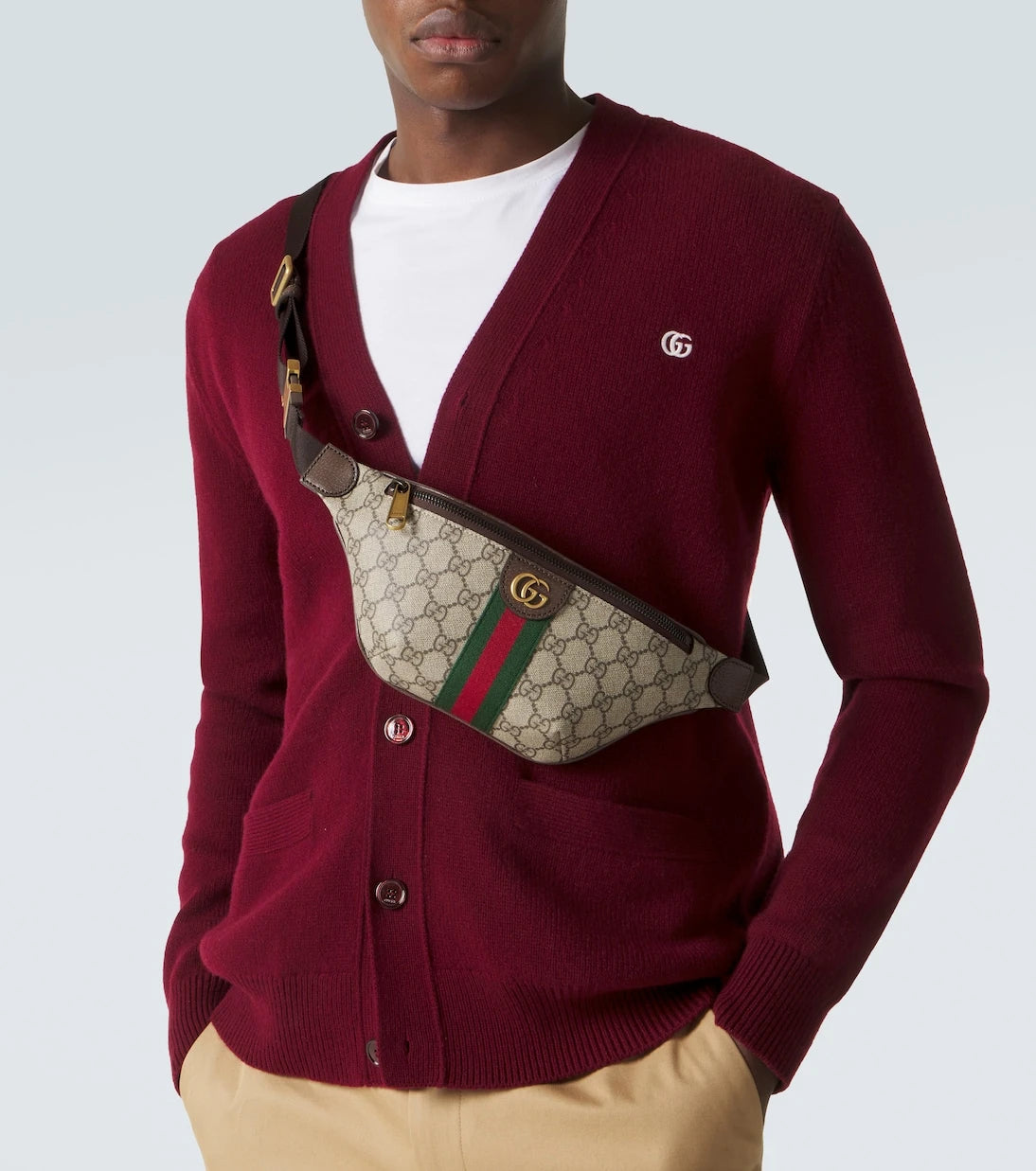 Gucci - حقيبة الحزام الصغيرة Ophidia GG Canvas