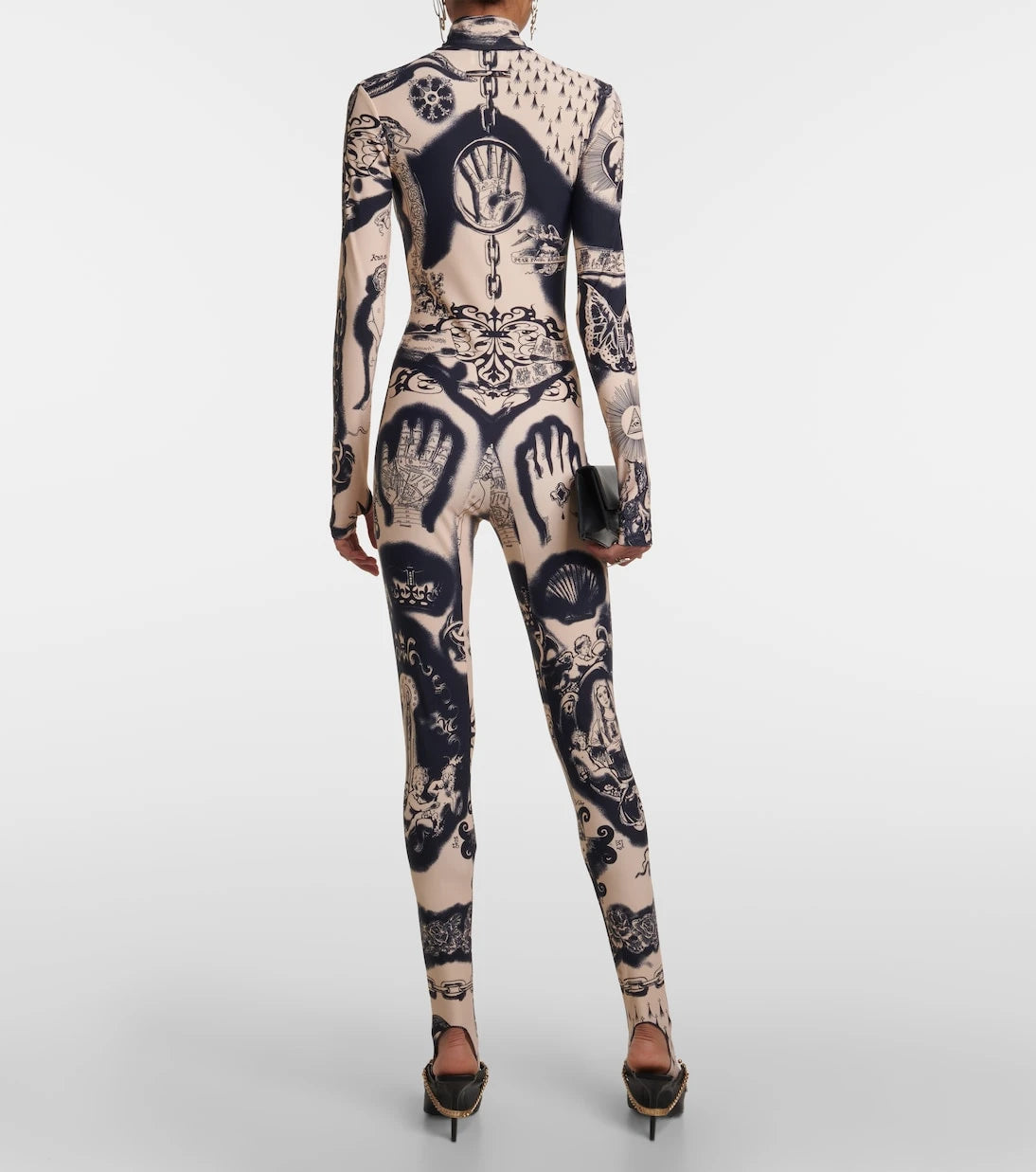 Jean Paul Gaultier - Tattoo Collection printed jersey catsuit
