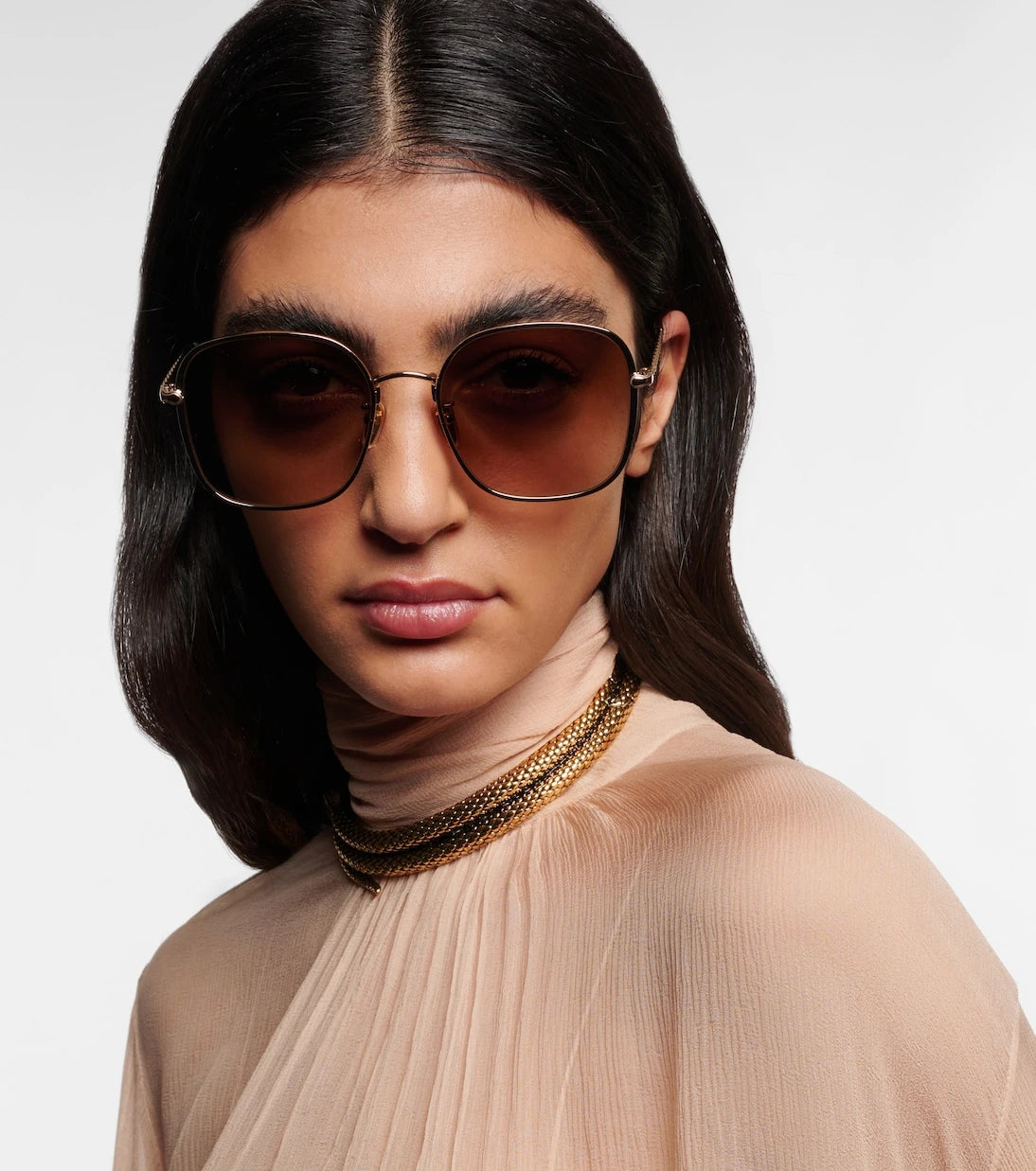 Chloé - Scalloped square sunglasses