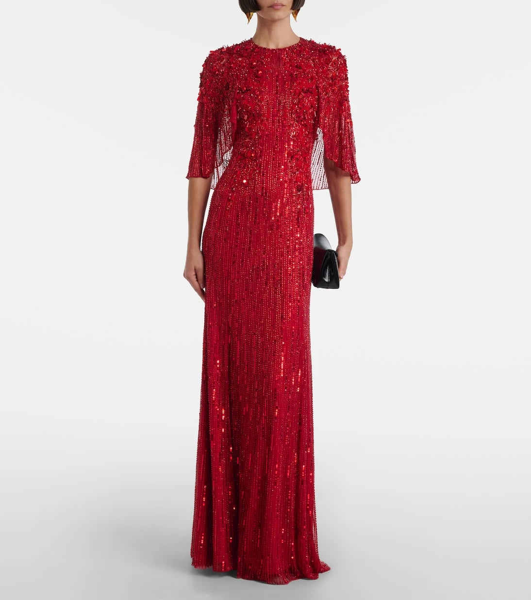 Jenny Packham - Violetta embellished caped gown
