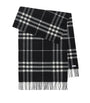 Black Cashmere Wide Check Scarf