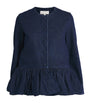 Navy Peplum Denim Jacket